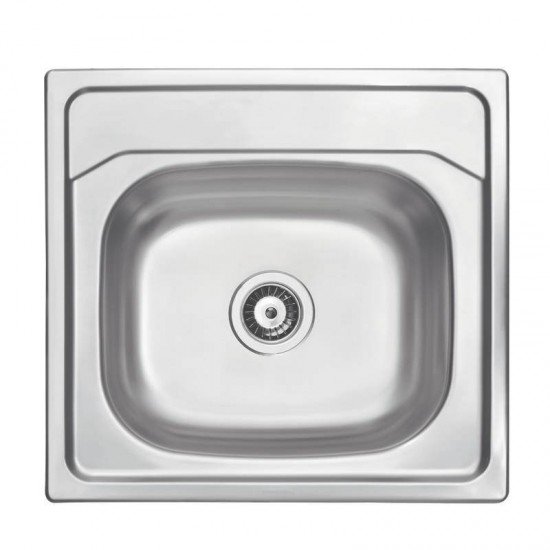 CUBA DE SOBREPOR TRAMONTINA EM ACO INOX PRE POLIDO 53X50CM COM VALVULA