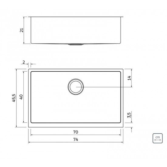 CUBA DESIGN COLLECTION QUADRUM FARM 1C 70 COM ACABAMENTO SCOTCH BRITE TRAMONTINA