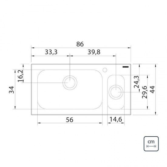 CUBA SOBREPOR TRAMONTINA  ACO INOX COM TAMPO DE VIDRO BRANCO 86X44 1C1/2