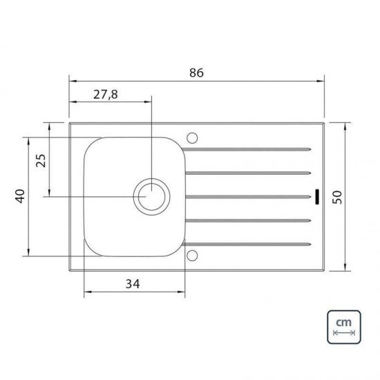 CUBA SOBREPOR TRAMONTINA ACO INOX COM TAMPO DE VIDRO PRETO 86X50 1C C/F