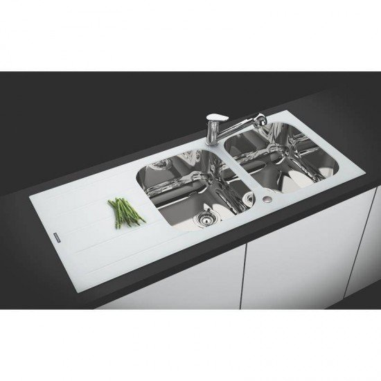 CUBA SOBRE. TRAMONTINA VIDRO BRANCO 116X50 2CCF