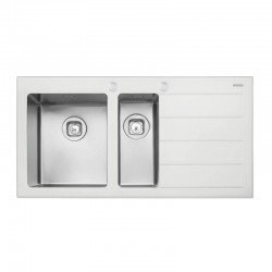 CUBA SOBREPOR ACO INOX COM TAMPO DE VIDRO  BRANCO 100X52 1.5C TRAMONTINA