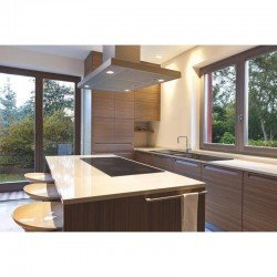 CUBA SOBREPOR ACO INOX COM TAMPO DE VIDRO PRETO  116X52 1.5C TRAMONTINA