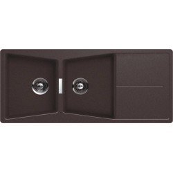 CUBA DE SOBREPOR SYNTESIS 2 CUBAS EM QUARTZO CARBONIUM COM VALVULA TRAMONTINA