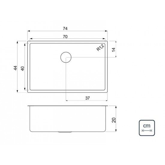 CUBA EM AÇO INOX 70X40CM COM DOSADOR DE SABAO, TABUA E CESTO TRAMONTINA