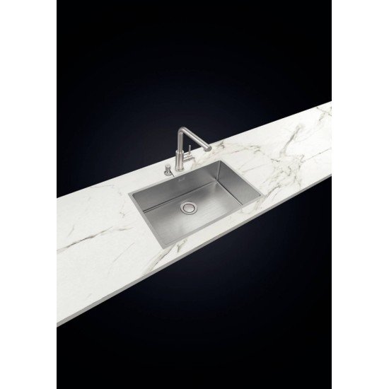 CUBA DESIGN COLLECTION QUADRUM EM AÇO INOX COM ACABAMENTO SCOTCH BRITE 70X40 CM TRAMONTINA