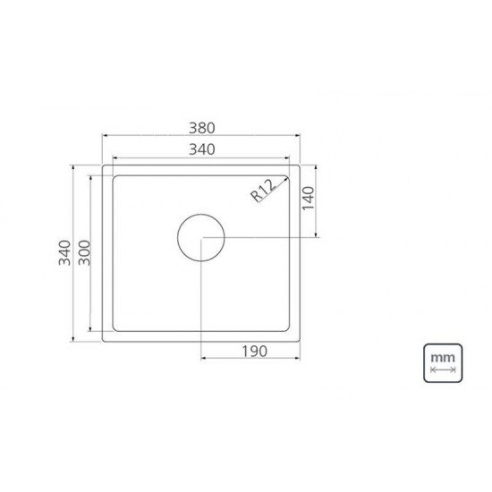 CUBA DESIGN COLLECTION QUADRUM EM AÇO INOX COM ACABAMENTO SCOTCH BRITE 34X30 CM TRAMONTINA