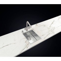 CUBA DESIGN COLLECTION QUADRUM EM AÇO INOX COM ACABAMENTO SCOTCH BRITE 34X40 CM TRAMONTINA