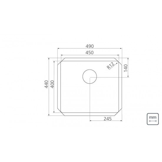 CUBA DEBUTIR DESIGN COLLECTION QUADRUM UNDERMOUNT AÇO INOX ACAB SCOTCH BRITE 45U 45X40 CM TRAMONTINA