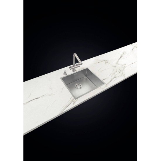 CUBA DESIGN COLLECTION QUADRUM EM AÇO INOX COM ACABAMENTO SCOTCH BRITE 50X40 CM TRAMONTINA