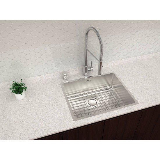 CUBA DESIGN COLLECTION QUADRUM EM AÇO INOX COM ACABAMENTO SCOTCH BRITE 50X40 CM TRAMONTINA