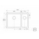 CUBA DESIGN COLLECTION QUADRUM EM AÇO INOX COM ACABAMENTO SCOTCH BRITE 66X46 COM 2 CUBAS TRAMONTINA