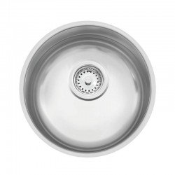 CUBA REDONDA TRAMONTINA EM ACO INOX ACETINADO 30CM  BL COM VALVULA