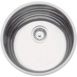 CUBA REDONDA TRAMONTINA EM ACO INOX ACETINADO 38CM BL COM VALVULA