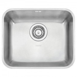 CUBA RETANGULAR ACO INOX 304 ACETINADO 40X33X18 40BL R5 COM VALVULA DE 4 1/2 COM ESCAPE. TRAMONTINA