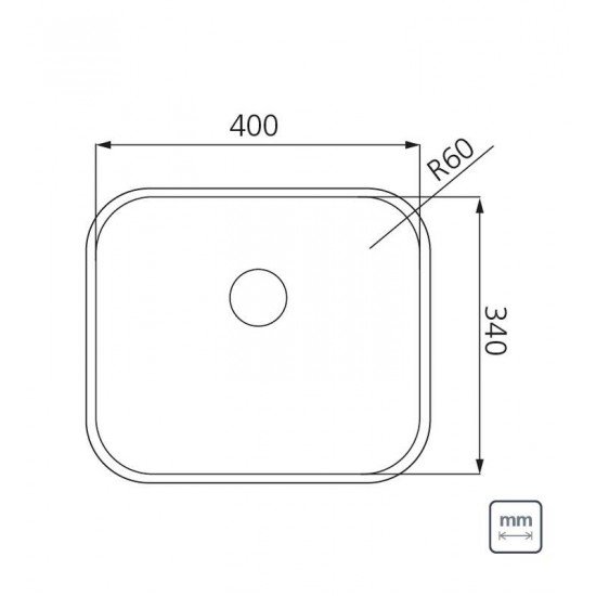 CUBA DE EMBUTIR DORA 40 BL R6 EM AÇO INOX ACETINADO COM VÁLVULA E ESCAPE 40X34 CM TRAMONTINA
