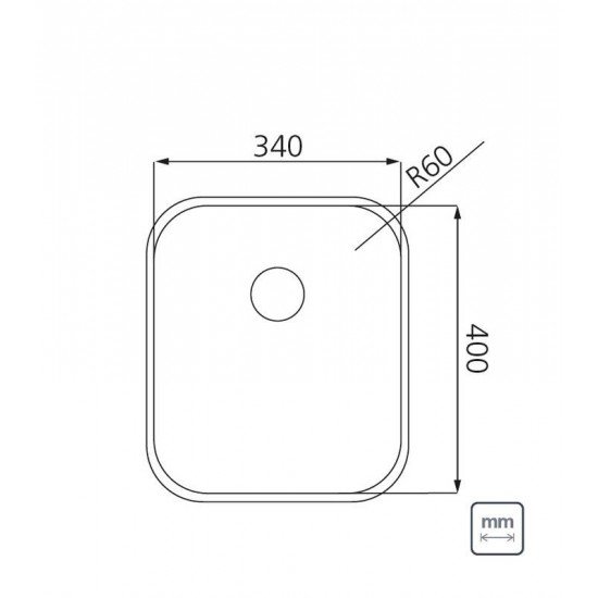 CUBA DE EMBUTIR DORA 34 BL R6 EM AÇO INOX ACETINADO COM VÁLVULA E ESCAPE 34X40 CM TRAMONTINA
