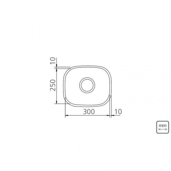 CUBA RETANGULAR TRAMONTINA EM ACO INOX ACETINADO 30X25CM BL COM VALVULA
