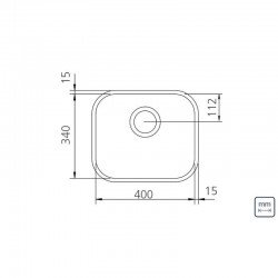 CUBA RETANGULAR ACO INOX 40X34 AC TRAMONTINA