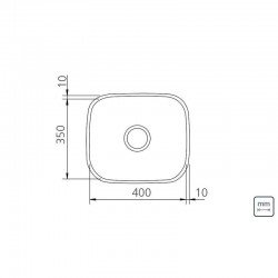 CUBA RETANGULAR TRAMONTINA EM ACO INOX ACETINADO 40X35CM PLUS BL COM VALVULA
