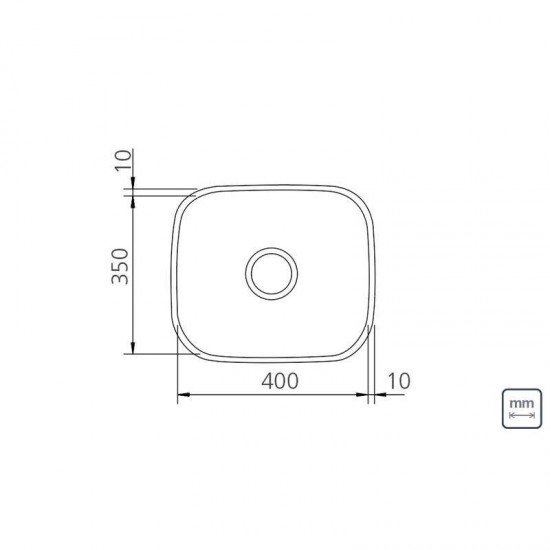 CUBA RETANGULAR TRAMONTINA EM ACO INOX ACETINADO 40X35CM PLUS BL COM VALVULA