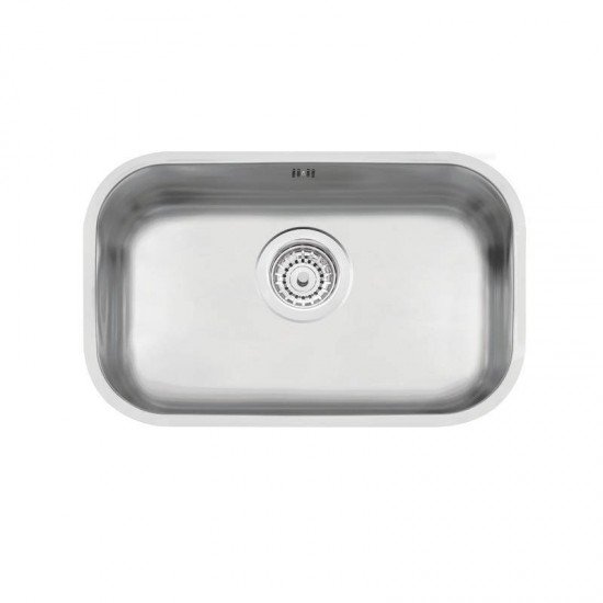 CUBA RETANGULAR TRAMONTINA EM ACO INOX ACETINADO 47X30CM BL COM VALVULA COM ESCAPE