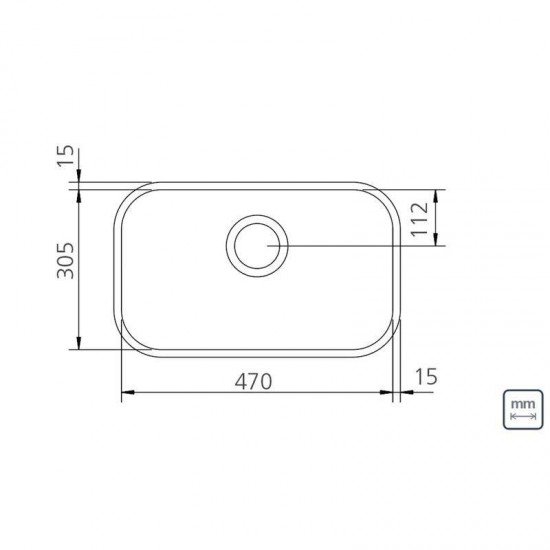 CUBA RETANGULAR ACO INOX 47X30 AC TRAMONTINA