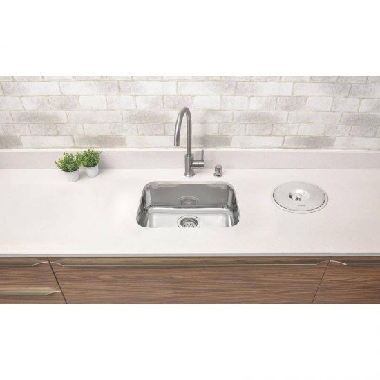 CUBA RETANGULAR TRAMONTINA EM ACO INOX ALTO BRILHO 47X30CM BL COM VALVULA