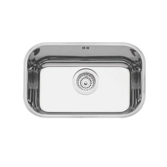 CUBA RETANGULAR TRAMONTINA EM ACO INOX ALTO BRILHO 47X30CM BL COM VALVULA COM ESCAPE