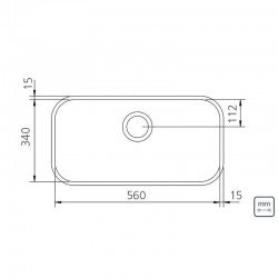 CUBA RETANGULAR ACO INOX 56X34 AB TRAMONTINA