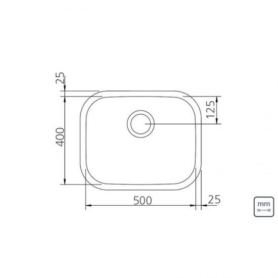 CUBA EM ACO INOX TRAMONTINA ACETINADO 50X40CM COM VALVULA MAXI CUBA 50 BS