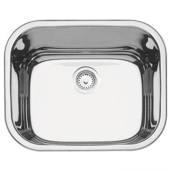 CUBA EM ACO INOX ALTO BRILHO 50X40CM COM VALVULA MAXI CUBA 50 PLUS BS