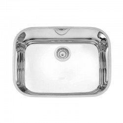 CUBA RETANGULAR EM ACO INOX ALTO BRILHO 48X34CM  COM VALVULA 48 BL