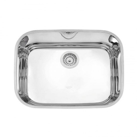 CUBA RETANGULAR EM ACO INOX ALTO BRILHO 48X34CM  COM VALVULA 48 BL