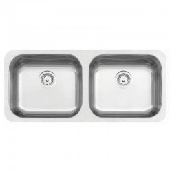 CUBA RETANGULAR EM ACO INOX ACETINADO 84X34CM COM VALVULA 2C 40 BL