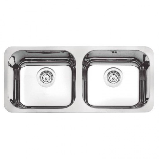 CUBA RETANGULAR EM ACO INOX ALTO BRILHO 84X34CM COM VALVULA COM ESCAPE 2C 40 BL