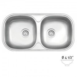 CUBA RETANGULAR EM ACO INOX ACETINADO 78X40CM COM VALVULA 2C 34 BS