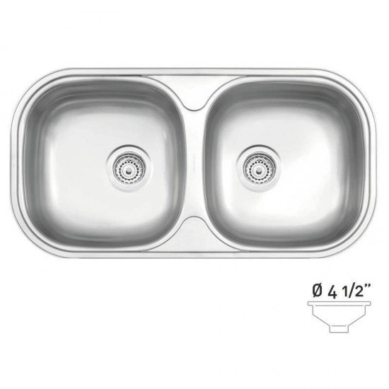 CUBA RETANGULAR EM ACO INOX ACETINADO 78X40CM COM VALVULA 2C 34 BS