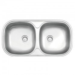 CUBA RETANGULAR EM ACO INOX ACETINADO 78X40CM COM VALVULA 2C 34 BS