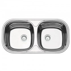 CUBA RETANGULAR EM ACO INOX ALTO BRILHO 78X40CM COM VALVULA 2C 34 BS