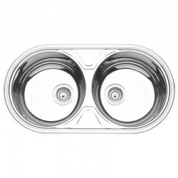 CUBA REDONDA EM ACO ALTO BRILHO 84X44CM COM VALVULA COM ESCAPE 2C 36 BS