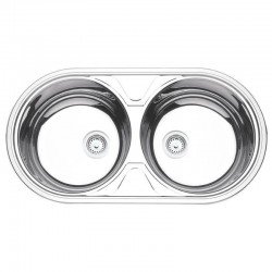 CUBA REDONDA EM ACO ALTO BRILHO 84X44CM COM VALVULA 2C 36 BS