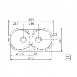 CUBA REDONDA EM ACO ALTO BRILHO 84X44CM COM VALVULA 2C 36 BS