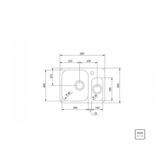 CUBA INOX ISIS PLUS 1.5C 34BL AC 1F TRAMONTINA