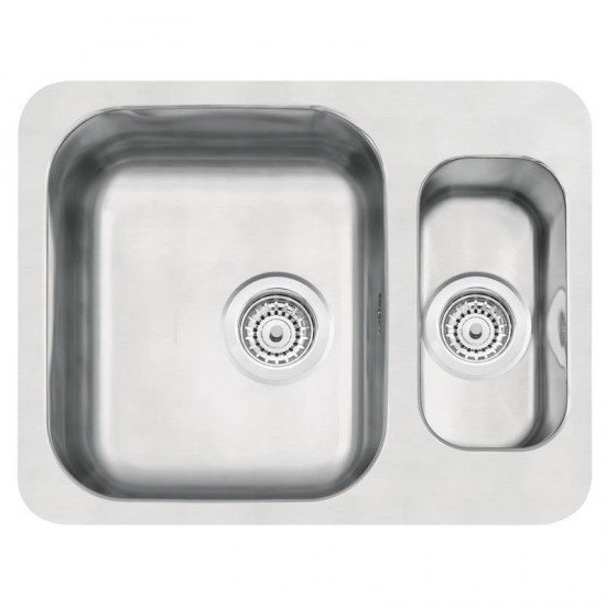 CUBA RETANGULAR EM ACO INOX ACETINADO 52X40CM COM VALVULA COM ESCAPE 1.5C 34 BL