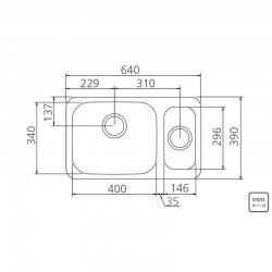 CUBA RETANGULAR 1.5C EM ACOINOX ALTO BRILHO  58X34CM COM VALVULA 40 BL