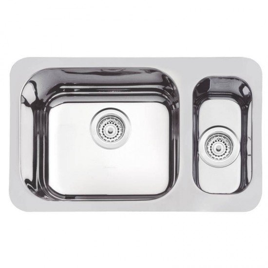 CUBA RETANGULAR 1.5C EM ACOINOX ALTO BRILHO  58X34CM COM VALVULA 40 BL