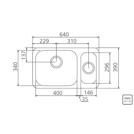 CUBA RETANGULAR 1.5C EM ACOINOX ALTO BRILHO  58X34CM COM VALVULA COM ESCAPE 40 BL