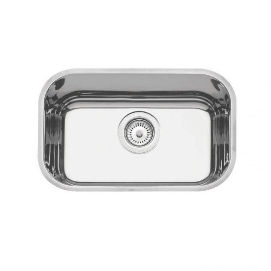 CUBA RETANGULAR EM ACO INOX POLIDO 47X30CM COM VALVULA 47BL