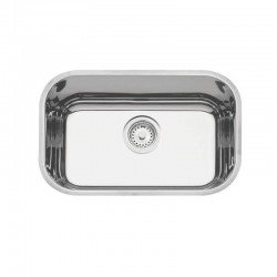 CUBA RETANGULAR EM ACO INOX POLIDO 47X30CM COM VALVULA 47BL